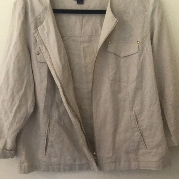 NWOT. New Directions beige cotton/linen blend jacket, size medium - Picture 6 of 8